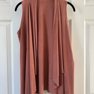 Sleeveless Rust Drape Vest